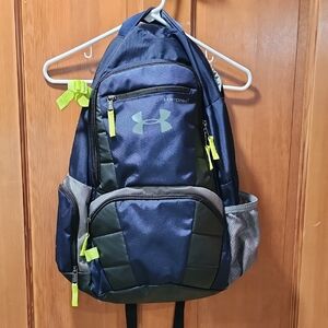 Under Armour Storm1  Navy and Neon Green/yellow Backpack
